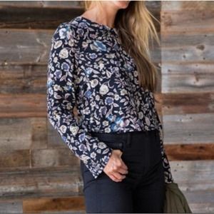 UO KIMCHI BLUE | Long Sleeve Floral Crop Top | XS